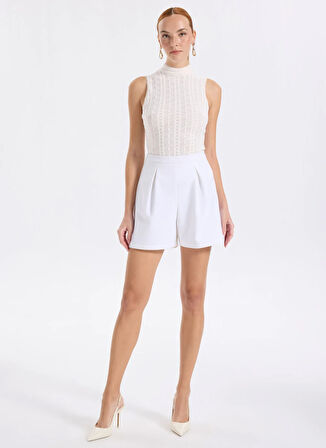 Boss Balıkçı Yaka Beyaz Kadın Bluz 50543556