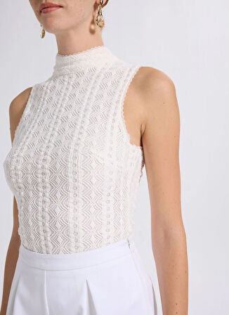 Boss Balıkçı Yaka Beyaz Kadın Bluz 50543556