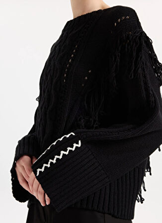 Boss Bisiklet Yaka Standart Siyah Kazak Kadın 50543949