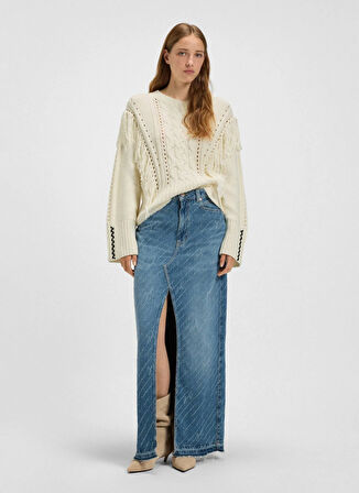 Boss Bisiklet Yaka Standart Ekru Kazak Kadın 50543949