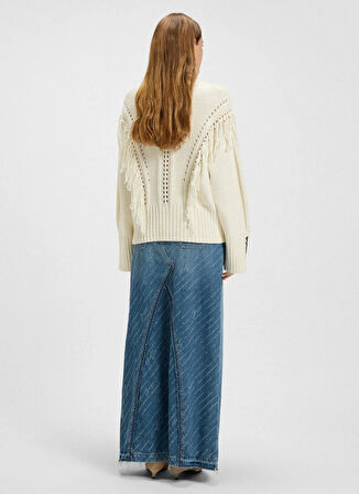 Boss Bisiklet Yaka Standart Ekru Kazak Kadın 50543949