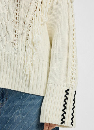 Boss Bisiklet Yaka Standart Ekru Kazak Kadın 50543949