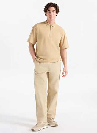 Hugo Düz Bej Erkek Polo T-Shirt 50542313_Dubilo