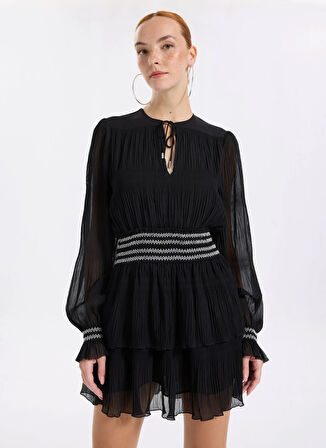 Boss Bisiklet Yaka Siyah Kısa Kadın Elbise 50544042