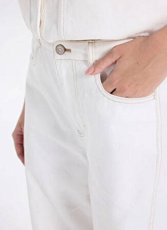 Boss Yüksek Bel Standart Beyaz Kadın Pantolon 50544537