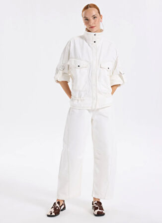 Boss Yüksek Bel Standart Beyaz Kadın Pantolon 50544537