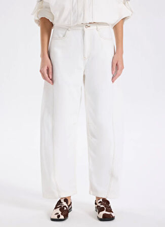 Boss Yüksek Bel Standart Beyaz Kadın Pantolon 50544537