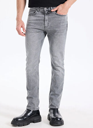 Hugo Normal Bel Slim Fit Gri Erkek Denim Pantolon 50542701_HUGO 708