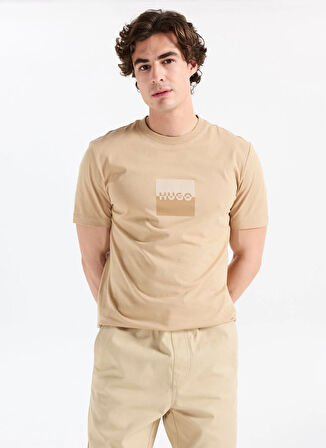 Hugo Bisiklet Yaka Bej Erkek T-Shirt 50542784_Dusplit