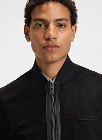 Boss Siyah Erkek Deri Ceket Johice