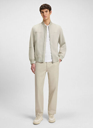 Boss Bej Erkek Deri Ceket Johice