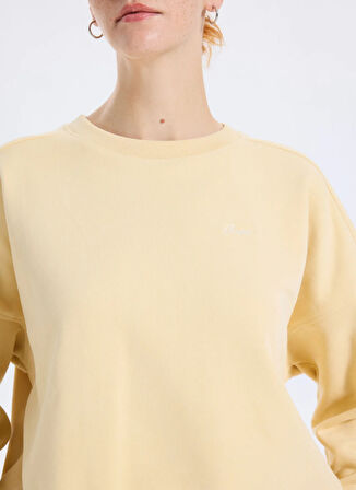 Boss Bisiklet Yaka Sarı Kadın Sweatshırt 50546961