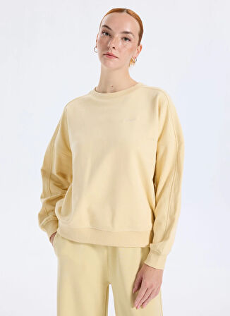 Boss Bisiklet Yaka Sarı Kadın Sweatshırt 50546961