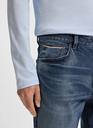 Boss Normal Bel Normal Paça Regular Fit Mavi Erkek Denim Pantolon Re.Maine Selvedge BO