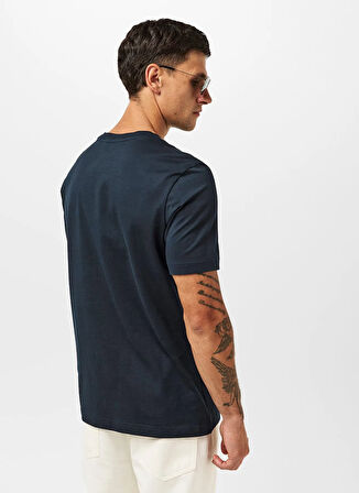 Boss Bisiklet Yaka Lacivert Erkek T-Shirt Te_Wheel