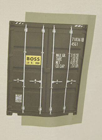 Boss Bisiklet Yaka Ekru Erkek T-Shirt Te_Container