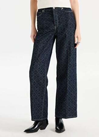 Hugo Yüksek Bel Bol Paça Normal Lacivert Kadın Denim Pantolon 50541522