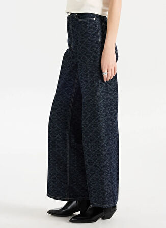 Hugo Yüksek Bel Bol Paça Normal Lacivert Kadın Denim Pantolon 50541522