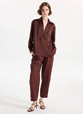 Hugo Normal Gömlek Yaka Kahve Kadın Gömlek 50542311