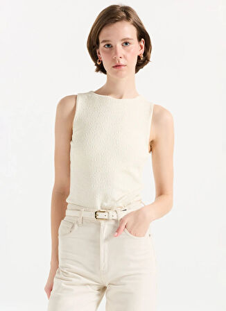 Hugo Halter Yaka Krem Kadın Bluz 50542420