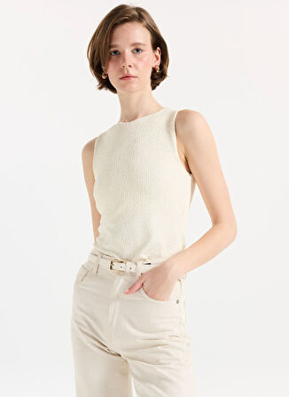 Hugo Halter Yaka Krem Kadın Bluz 50542420