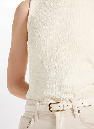 Hugo Halter Yaka Krem Kadın Bluz 50542420