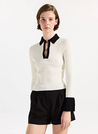 Hugo Gömlek Yaka Normal Krem Kazak Kadın 50542608