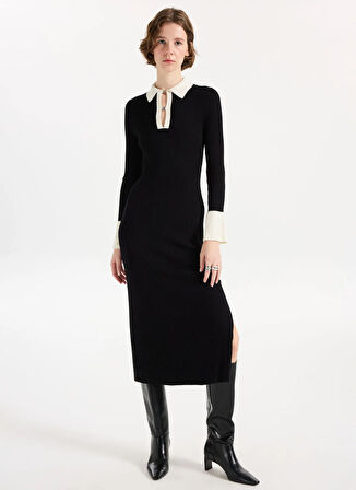 Hugo Gömlek Yaka Siyah Standart Kadın Elbise 50542620