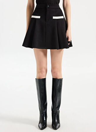 Hugo Yüksek Bel Siyah Kadın Kısa Etek 50542759