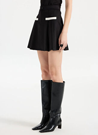 Hugo Yüksek Bel Siyah Kadın Kısa Etek 50542759