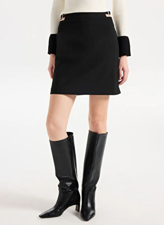 Hugo Yüksek Bel Siyah Kadın Kısa Etek 50544746