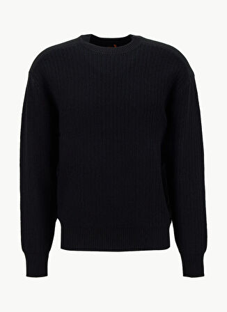 Boss Bisiklet Yaka Relaxed Siyah Erkek Kazak Koltorp