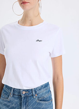 Boss Bisiklet Yaka Beyaz Kadın T-Shirt 50554015