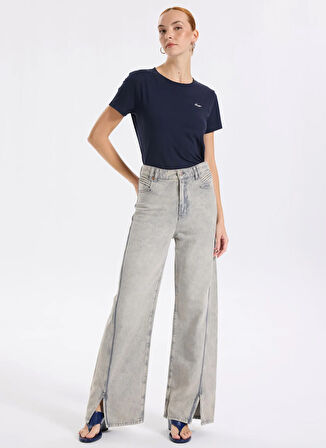 Boss Bisiklet Yaka Lacivert Kadın T-Shirt 50554015