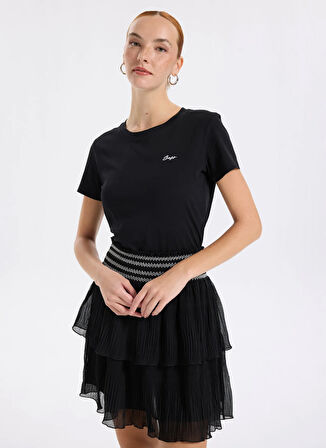 Boss Bisiklet Yaka Siyah Kadın T-Shirt 50554015