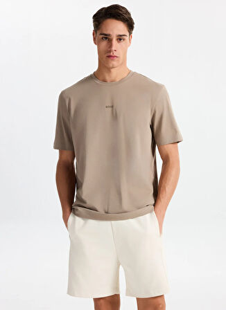 Boss Bisiklet Yaka Kahve Erkek T-Shirt TChup