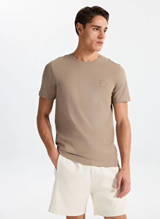 Boss Bisiklet Yaka Kahve Erkek T-Shirt Tales