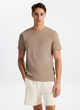 Boss Bisiklet Yaka Kahve Erkek T-Shirt Tales