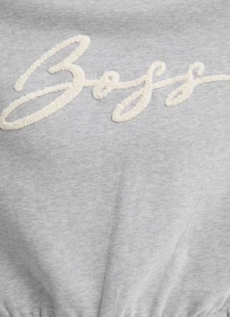 Boss Bisiklet Yaka Gri Kadın Sweatshırt 50547796