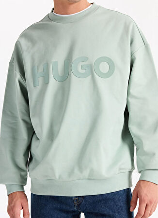 Hugo Bisiklet Yaka Yeşil Erkek Sweatshırt 50538778_Dinex