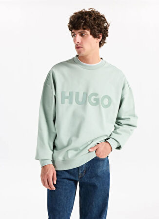 Hugo Bisiklet Yaka Yeşil Erkek Sweatshırt 50538778_Dinex