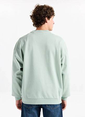 Hugo Bisiklet Yaka Yeşil Erkek Sweatshırt 50538778_Dinex