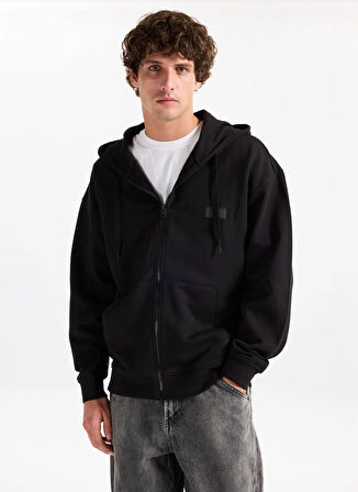 Hugo Bisiklet Yaka Siyah Erkek Sweatshırt 50546874_Delastomer