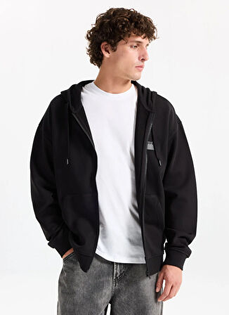 Hugo Bisiklet Yaka Siyah Erkek Sweatshırt 50546874_Delastomer