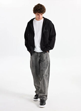 Hugo Bisiklet Yaka Siyah Erkek Sweatshırt 50546874_Delastomer