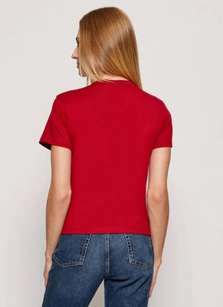 Hugo Bisiklet Yaka Kırmızı Kadın T-Shirt 50550117