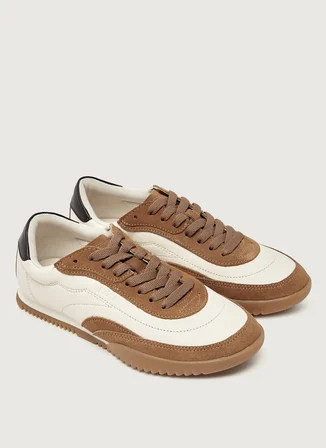 BOSS Açık Bej Kadın Deri Sneaker Carlynn_Lowp_ltsd