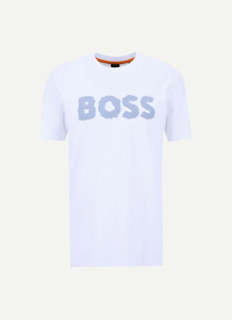 Boss Bisiklet Yaka Beyaz Erkek T-Shirt Te_Frozen