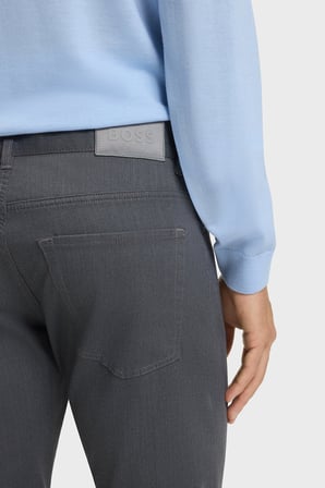 Boss Pamuklu Slim Fit Normal Bel Düz Paça Pantolon Erkek KOT PANTOLON 50551419 047 GRİ