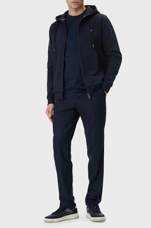 Boss Logolu Pamuk Karışımlı Regular Fit Kapüşonlu Fermuarlı Sweat Erkek SWEAT 50555851 404 LACİVERT